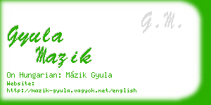 gyula mazik business card